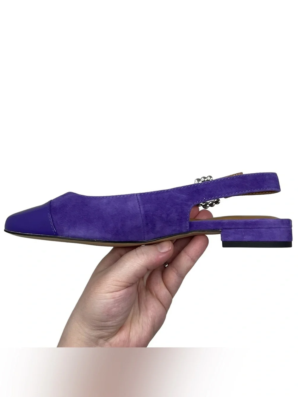 Talbots “Edison” Purple Suede Cap Toe Slingback Flats Women’s Size 7M